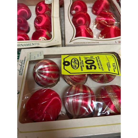 Vintage Pyramid Unbreakable Decorative Ornaments 3 sets of 6 Original Packaging - Picture 2 of 8